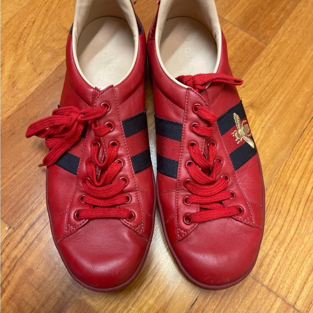 Gucci red sneakers size 8.5